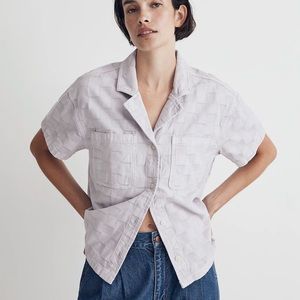 NWT Women’s Madewell Garment-Dyed Checkerboard Button-Up Shirt